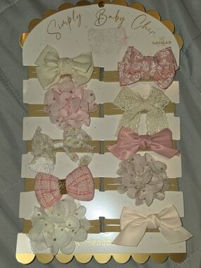 Girls' Pink & Cream Bow and Flower Headband Set